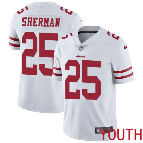 San Francisco 49ers Limited White Youth Richard Sherman Road NFL Jersey 25 Vapor Untouchable
